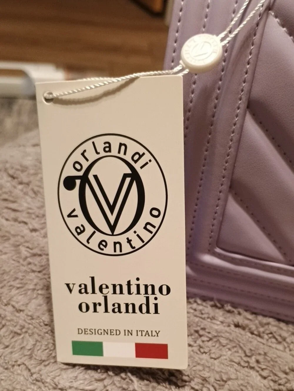 Valentino Orlandi Lilac Quilted Shoulder Bag with Gold Chain
